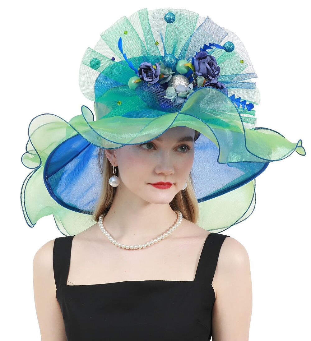 7780 Organza Fascinator Kentucky Hat Derby Floral Tea Party Wedding Hat 867